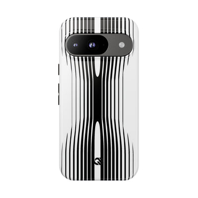 White Tough Phone Case for Google Pixel - Kinetic Mono Distortion