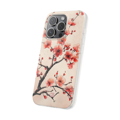 Crimson Silk Flora · Soft Custodia per iPhone