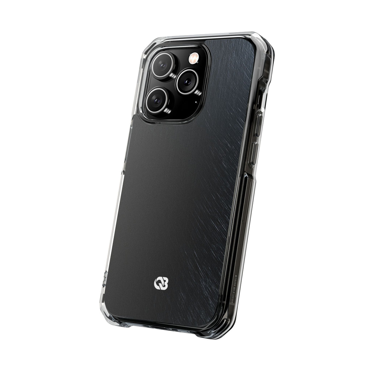 Brushed Obsidian Steel · Clear Impact Magnetic Phone Case for iPhone ·  Black