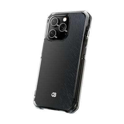 Brushed Obsidian Steel · Clear Impact Magnetic Phone Case for iPhone ·  Black