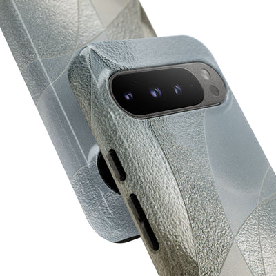 Silver Tough Phone Case for Google Pixel -Frosted Silver Mosaic