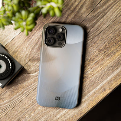 White Tough Phone Case for iPhone - Frosted Ribbed Sphere