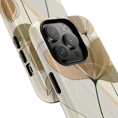 Beige Tough 2.0 Magsafe Phone Case for iPhone - Muted Ochre Petals
