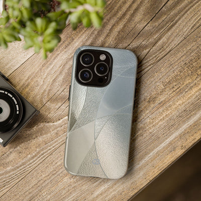 Silver Tough Phone Case for iPhone - Frosted Silver Mosaic