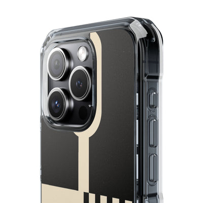 Black Impact MagSafe Phone Case for iPhone - Ivory Signal Grid