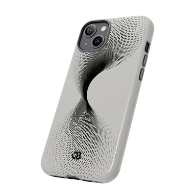 White Tough Phone Case for iPhone - Linear Torsion Grid