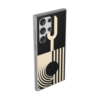 Black Lite Phone Case for Samsung - Ivory Signal Grid