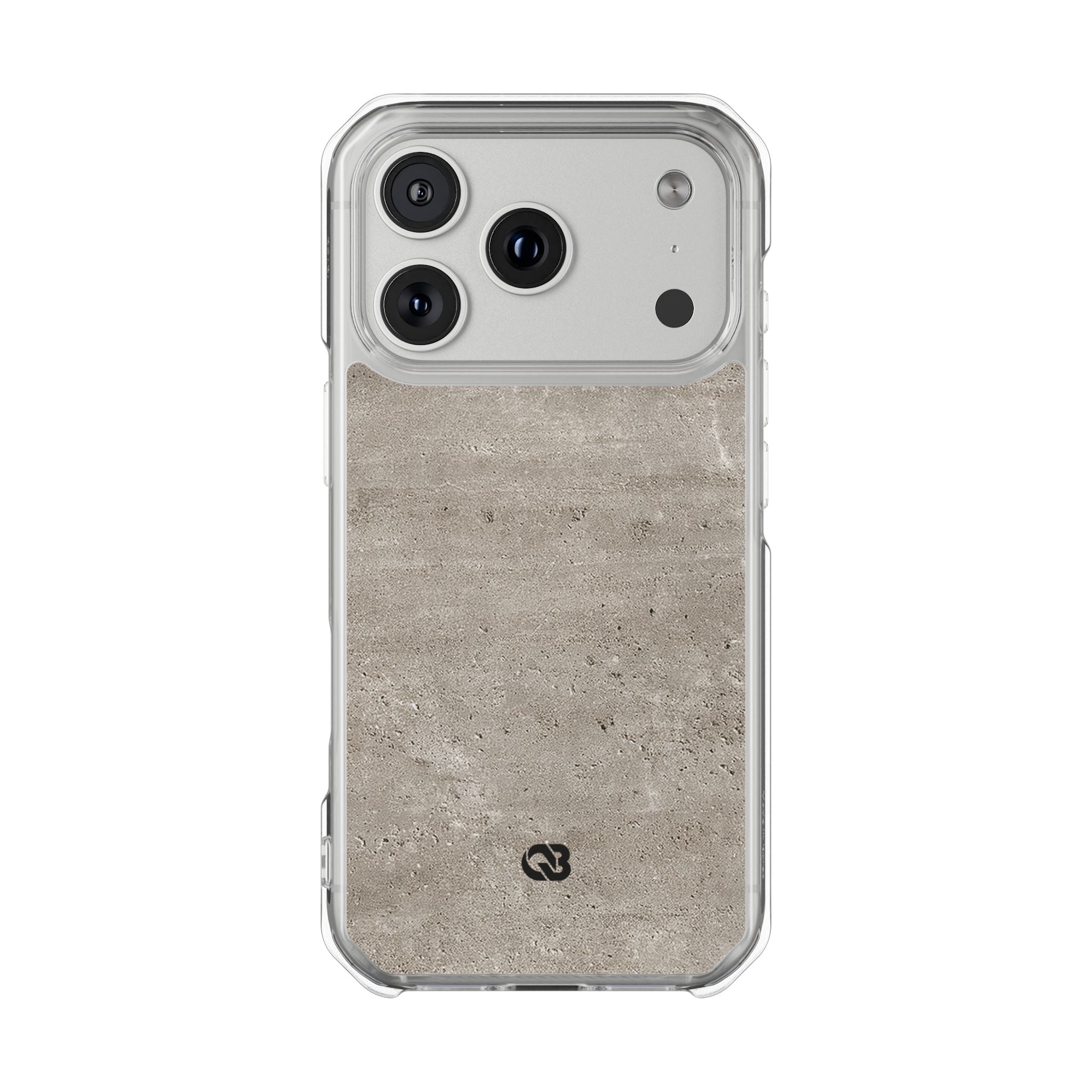 Grey Impact MagSafe Phone Case for iPhone - Brutalist Stone Grit