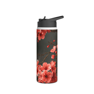Dark Sakura Nocturne · Insulated Water Bottle · Black