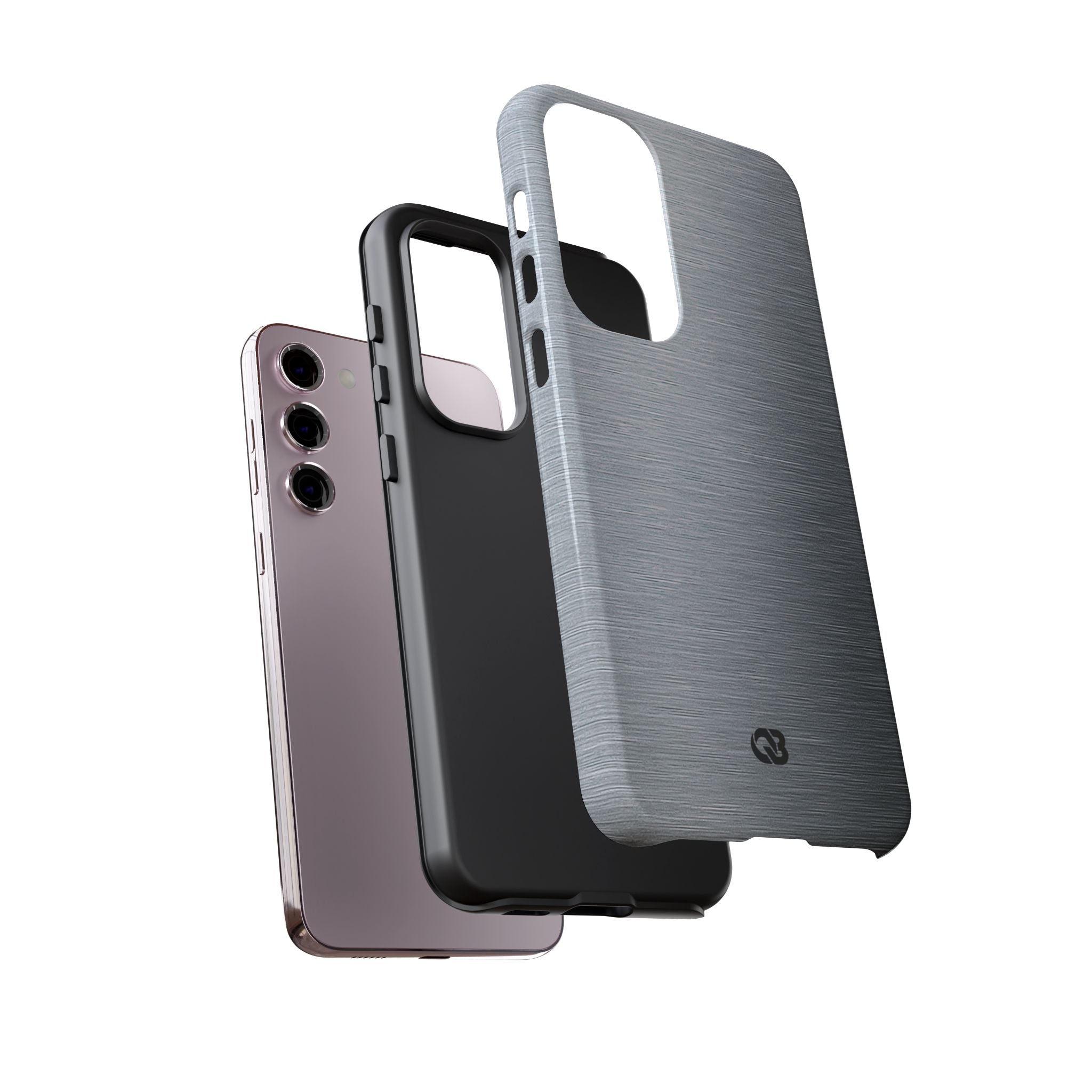 Silver Tough Phone Case for Samsung - Satin Chrome Grain