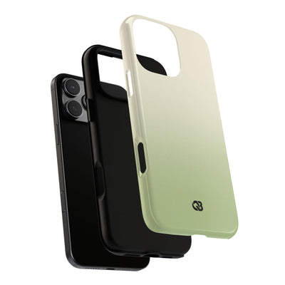 Green Tough Phone Case for iPhone - Bone Sage Fade