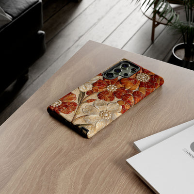 Carnelian Pearl Bloom · Tough Phone Case for Samsung · Orange