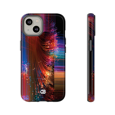 Black Tough Phone Case for iPhone - Cyber Optic Streak