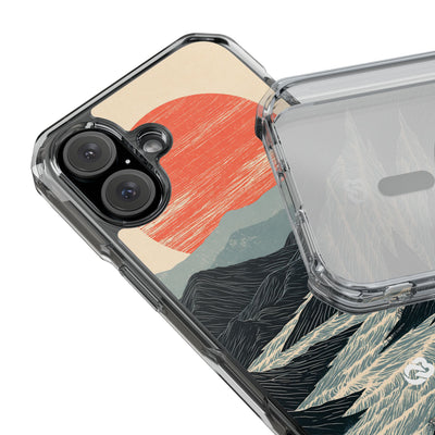 Crimson Ridge Horizon · Clear Impact Magnetic Phone Case for iPhone ·  Black