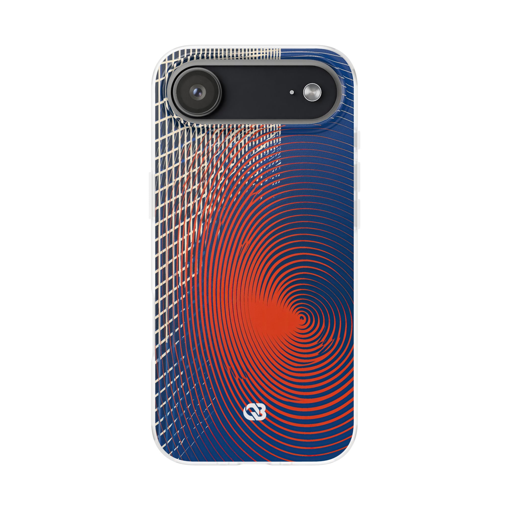 Blue Lite Phone Case for iPhone - Orange Orbit Grid