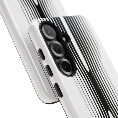 White Tough Phone Case for Samsung - Kinetic Mono Distortion