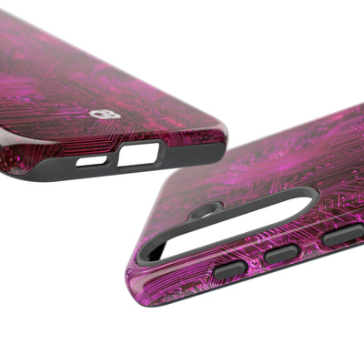 Magenta Circuit Trace · Tough Phone Case for Samsung · Pink