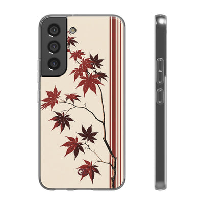 Red Lite Phone Case for Samsung - Crimson Momiji Stripe