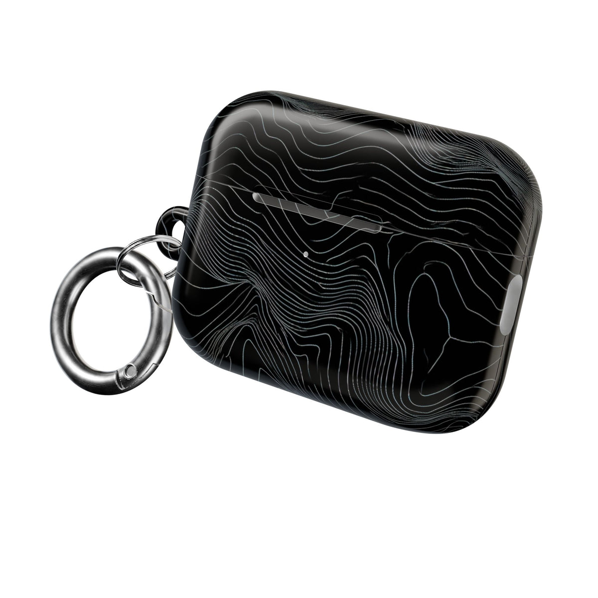 Obsidian Contour Elevation · Hard Case for AirPods & AirPods Pro · Black