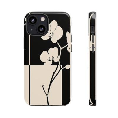 Geometric Orchid Bloom · Tough Phone Case for iPhone · Black
