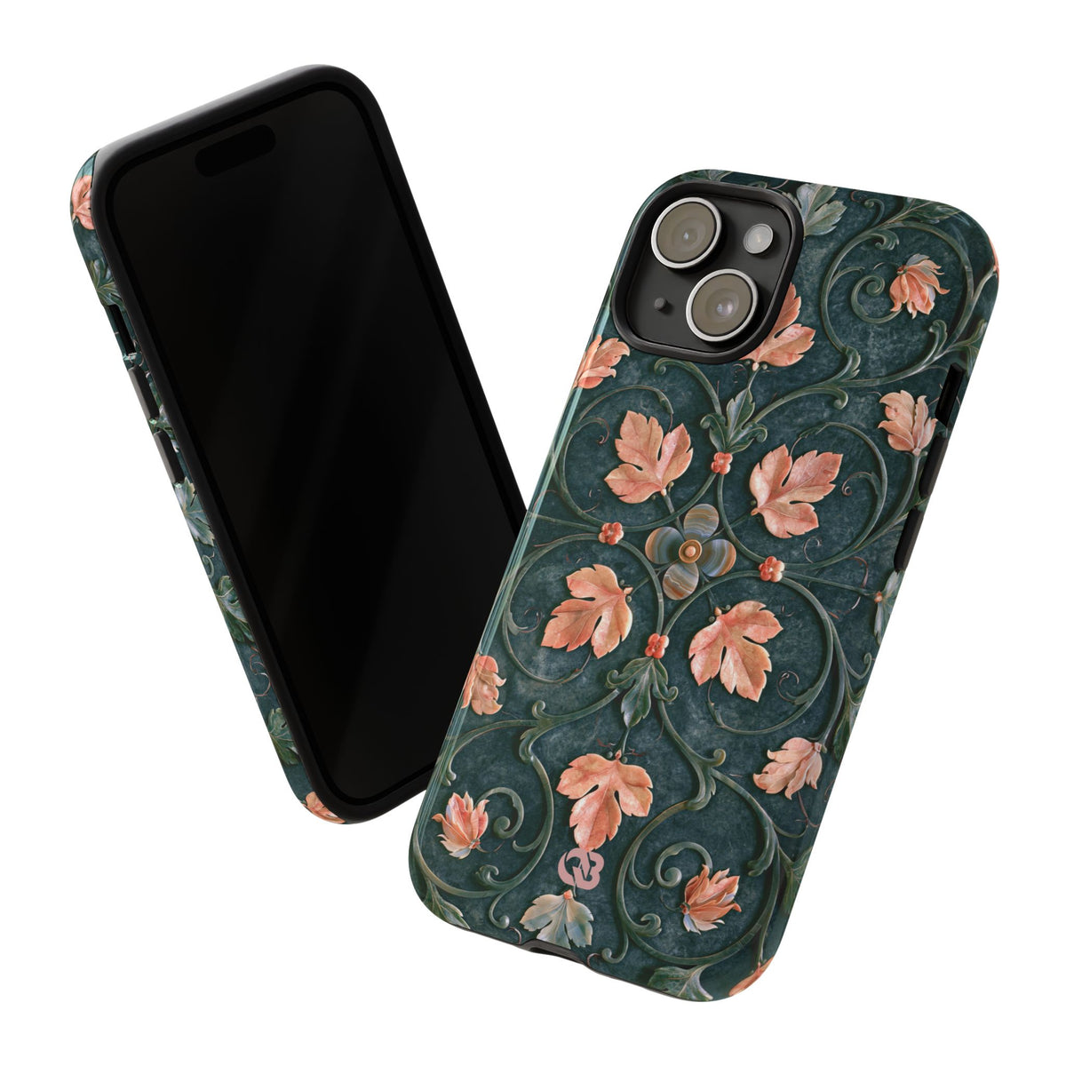 Florentine Rose Arabesque · Tough Phone Case for iPhone · Green