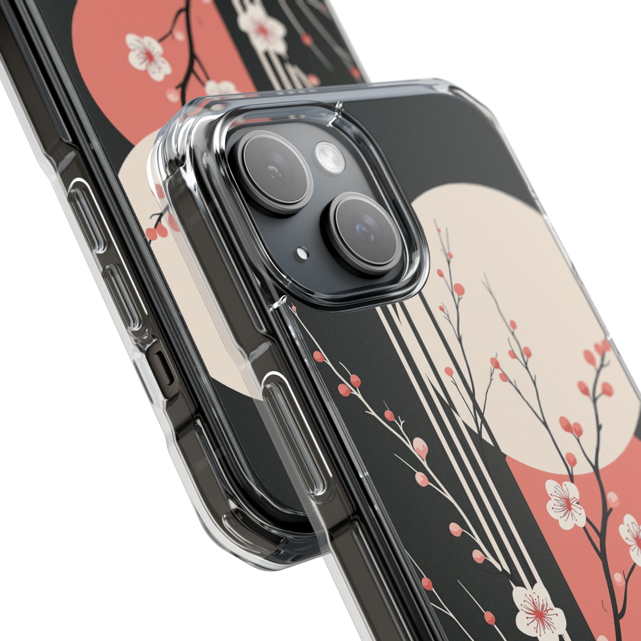 Black Impact MagSafe Phone Case for iPhone - Kyoto Midnight Blossom