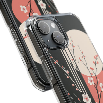 Black Impact MagSafe Phone Case for iPhone - Kyoto Midnight Blossom