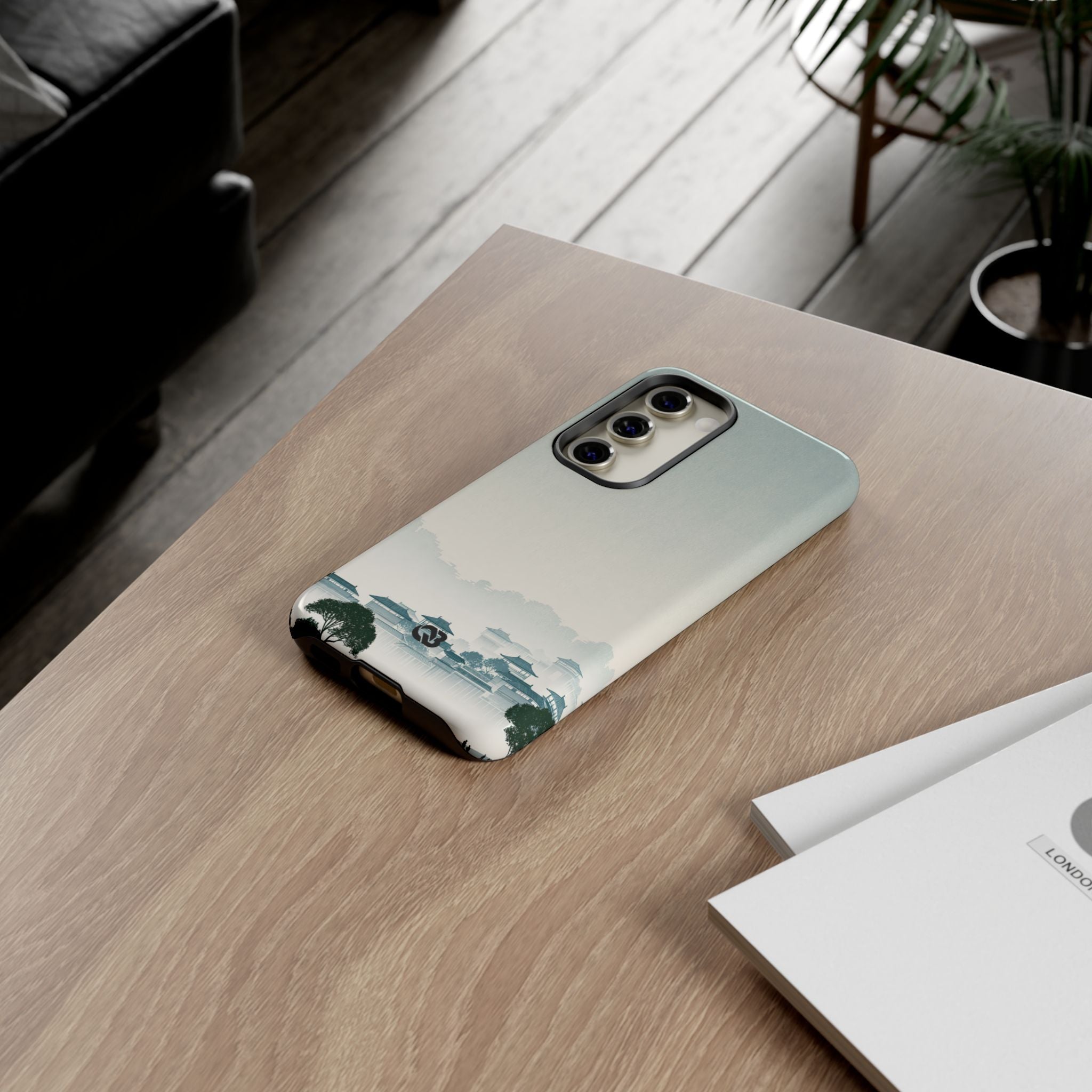 Blue Tough Phone Case for Samsung - Mist Valley Pagoda