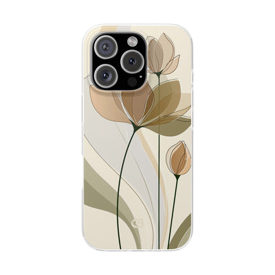 Beige Lite Phone Case for iPhone - Muted Ochre Petals
