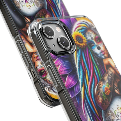 Sunflower Skull Glow iPhone 14 Plus Case - Impact