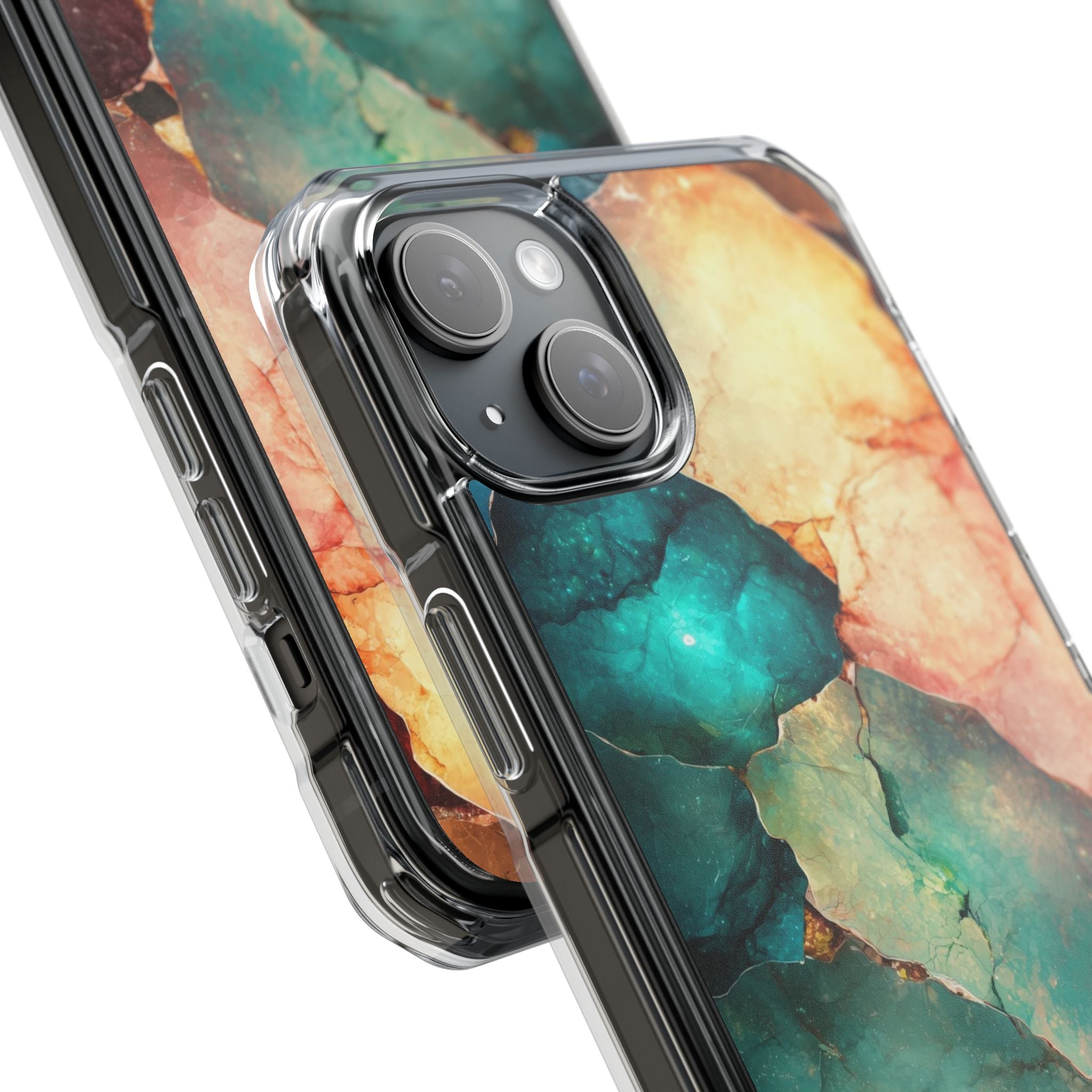 Teal Mosaic Veins iPhone 15 Plus Case - Impact