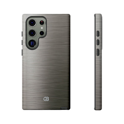 Grey Tough Phone Case for Samsung - Brushed Industrial Steel