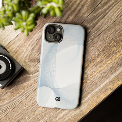 White Tough Phone Case for iPhone - Arctic Line Current