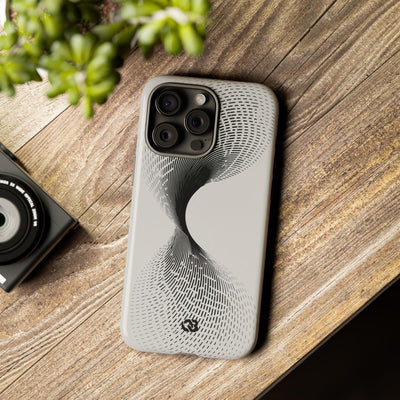 White Tough Phone Case for iPhone - Linear Torsion Grid