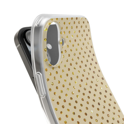 Gold Sparkle Grid iPhone 16 Plus Skal - Mjukt
