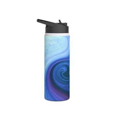 Azure Fluid Swirl · Insulated Water Bottle · Blue