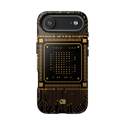 Gold Tough Phone Case for iPhone - Cyber Gold Processor