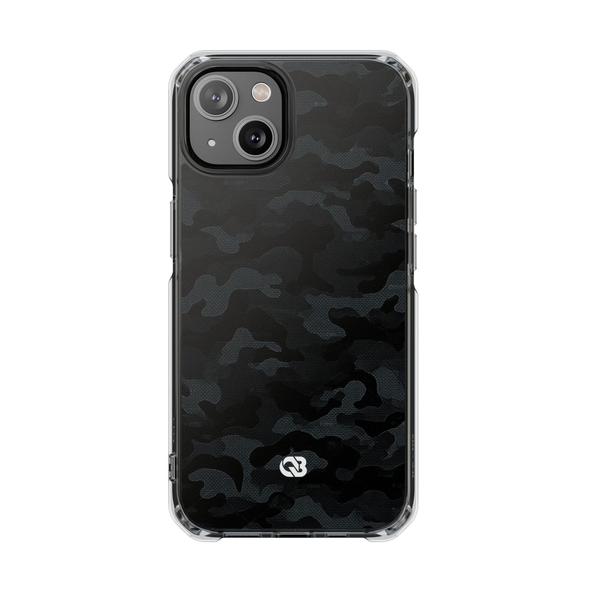 Blackout Urban Camo · Clear Impact Magnetic Phone Case for iPhone · Black