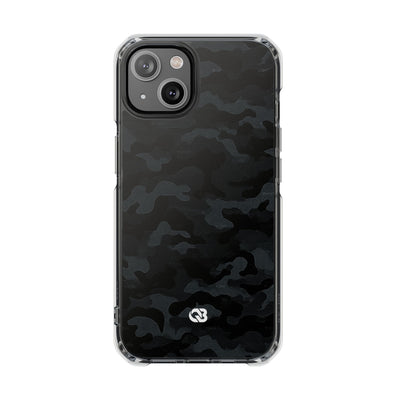 Blackout Urban Camo · Clear Impact Magnetic Phone Case for iPhone · Black