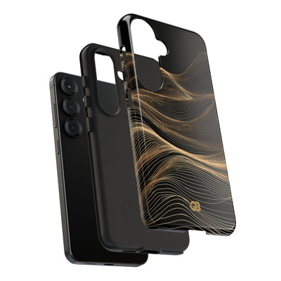 Black Tough Phone Case for Samsung - Copper Topo Ridge
