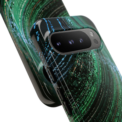 Orbital Data Stream · Tough Phone Case for Pixel ·  Green