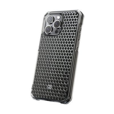 Silver Impact MagSafe Phone Case for iPhone - Brutalist Steel Mesh