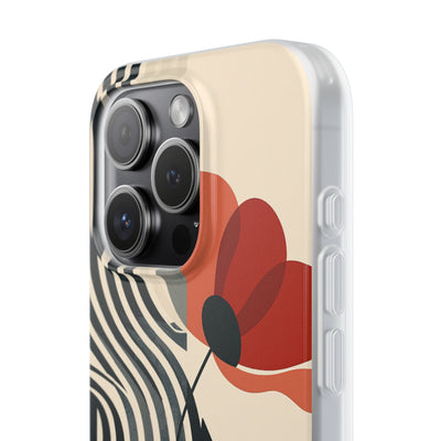 Beige Lite Phone Case for iPhone - Crimson Line Bloom