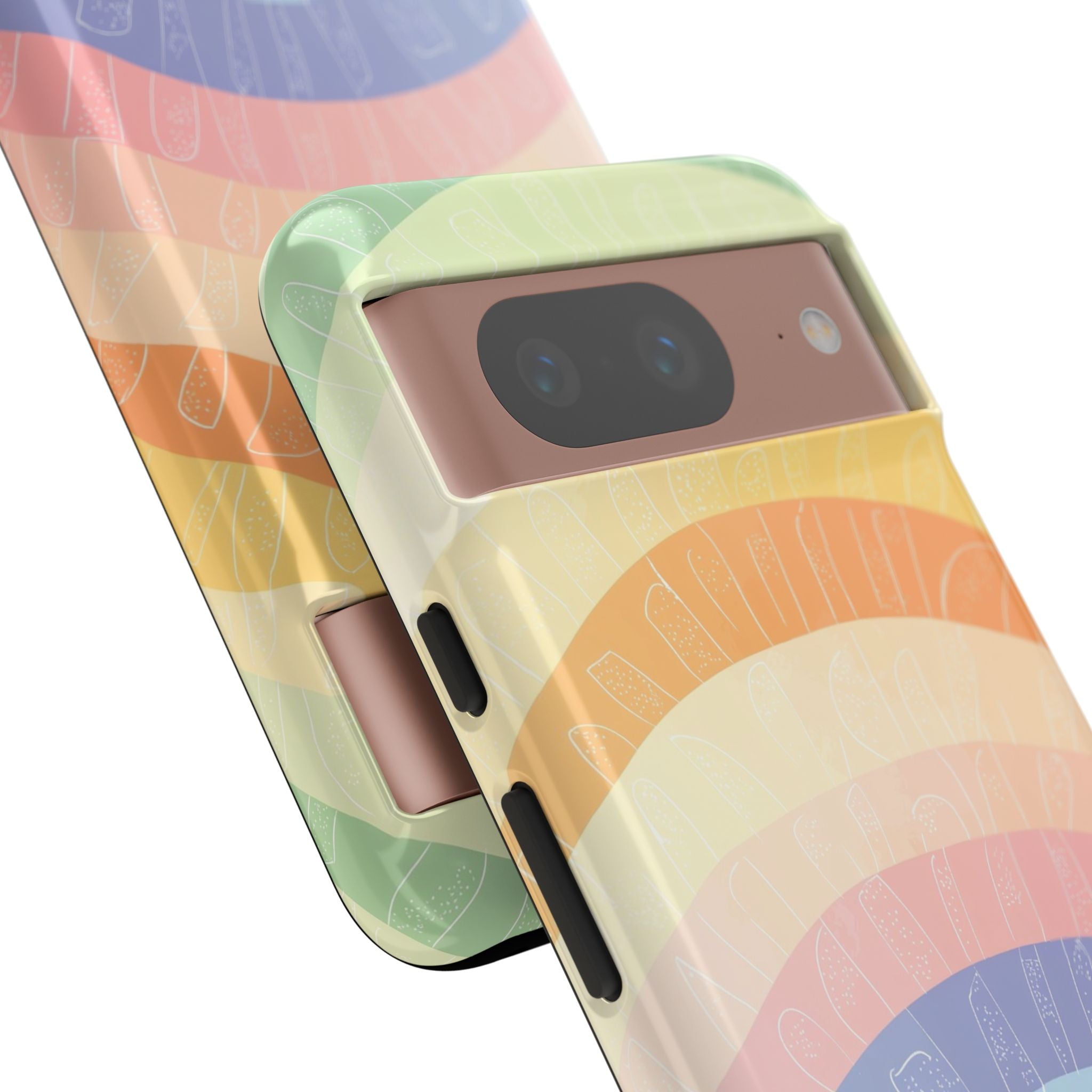 Pastell Regenbogen Bänder Google Pixel 8 Case - Tough