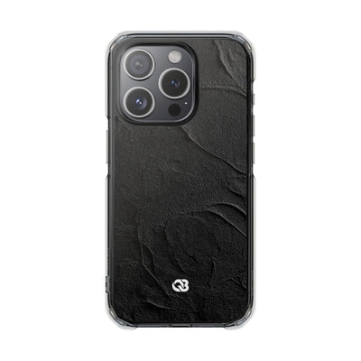 Obsidian Stucco Relief · Clear Impact Magnetic Phone Case for iPhone ·  Black