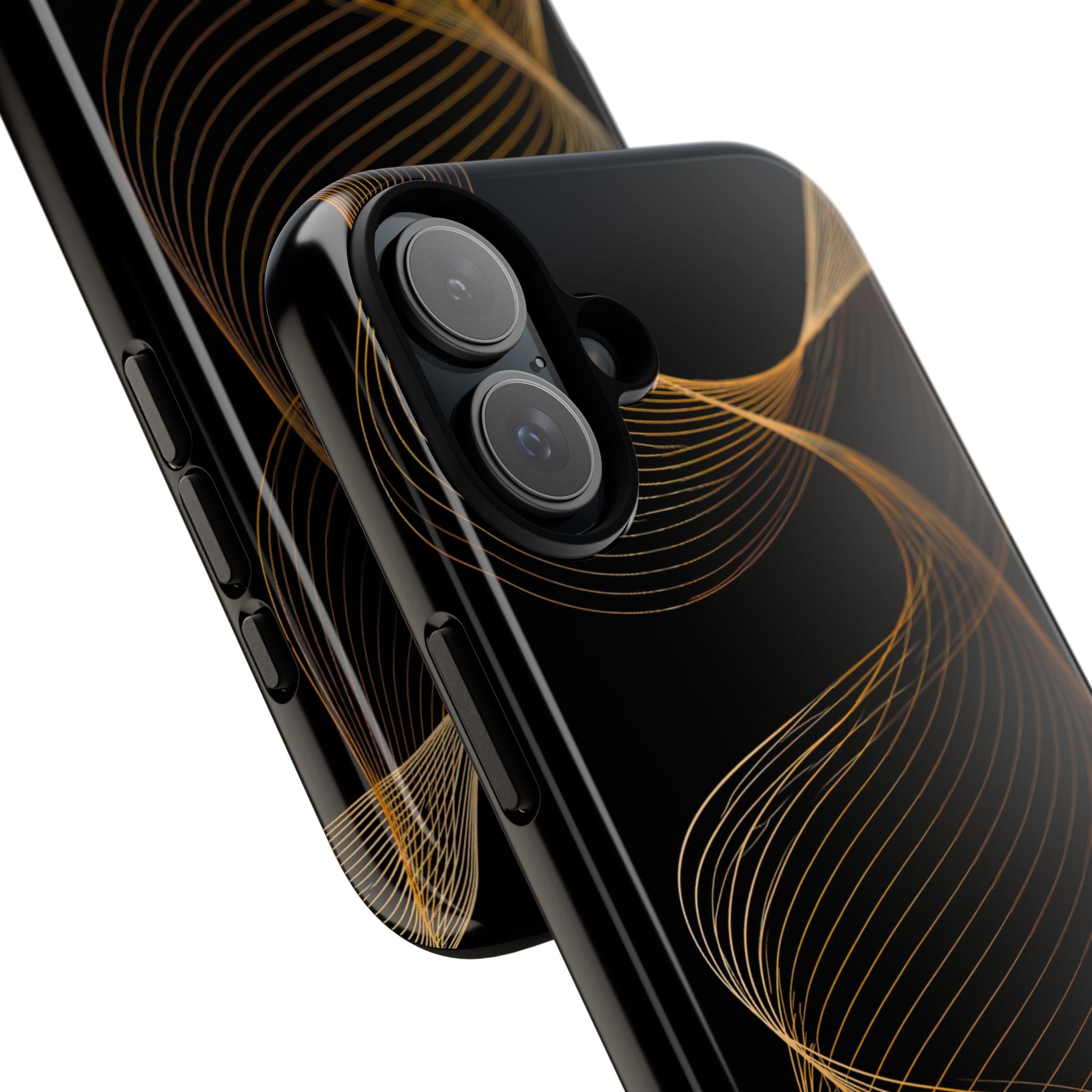 Gold Tough Phone Case for iPhone - Burnished Bronze Helix