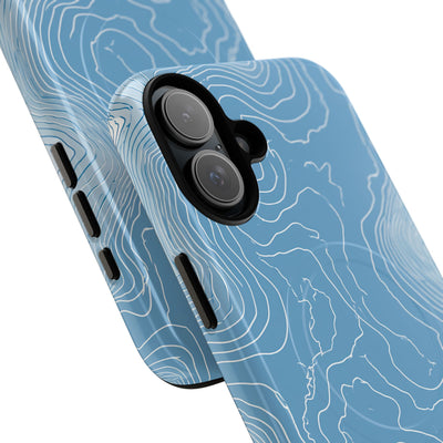Blue Tough 2.0 Magsafe Phone Case for iPhone - Glacial Ridge Topo