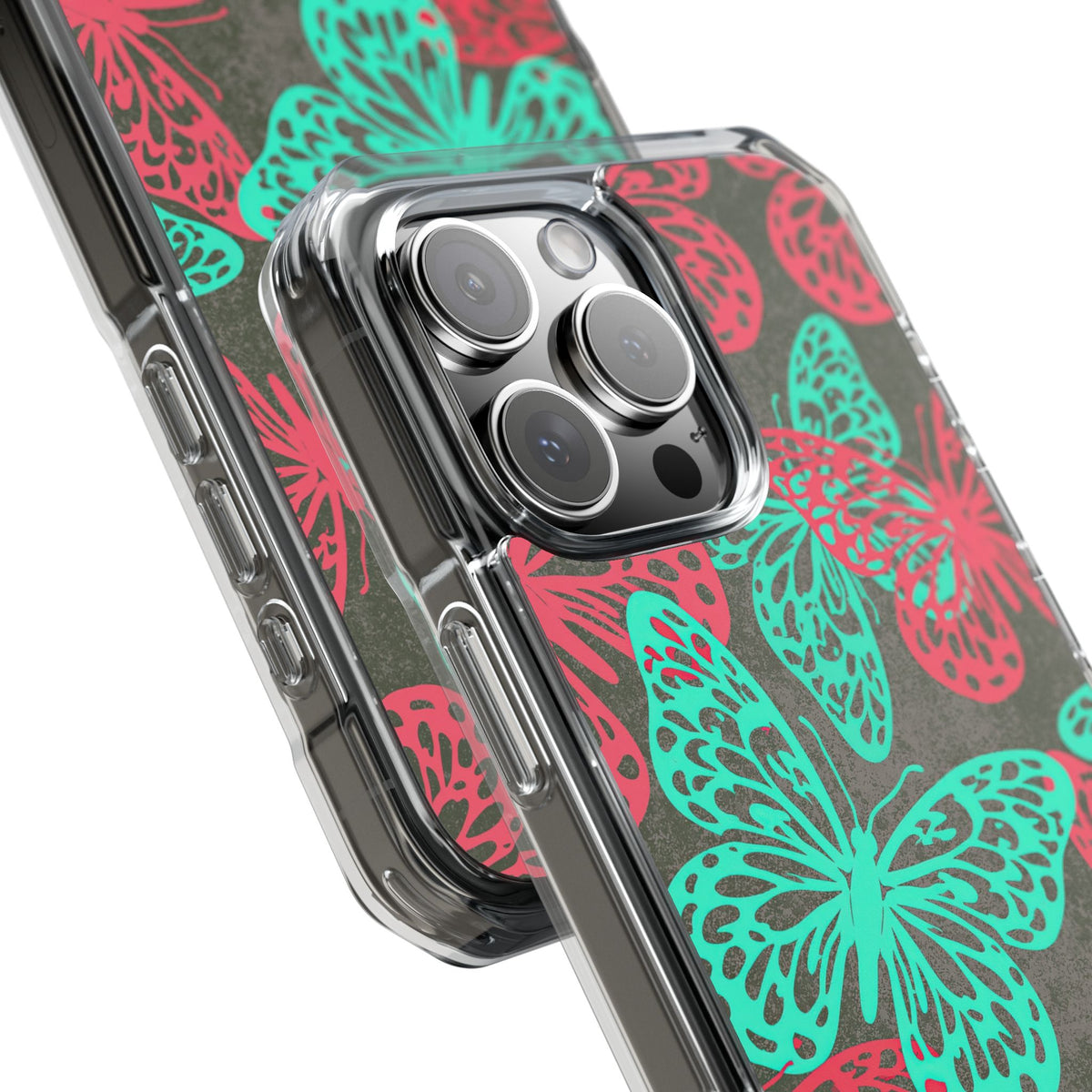 Electric Papillon · Clear Impact Magnetic Phone Case for iPhone · Pink