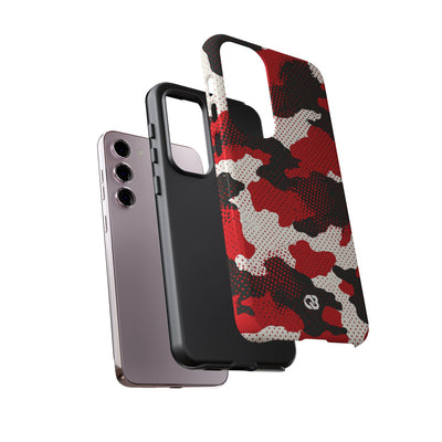 Crimson Halftone Camo · Tough Phone Case for Samsung · Red