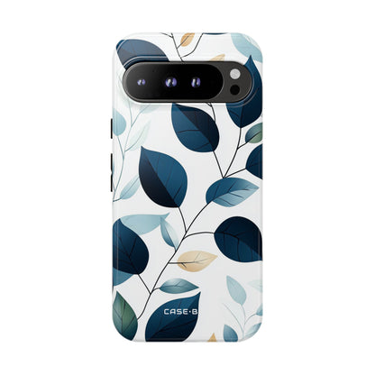 Navy Leaf Veins Google Pixel 9 Pro XL Case - Tough